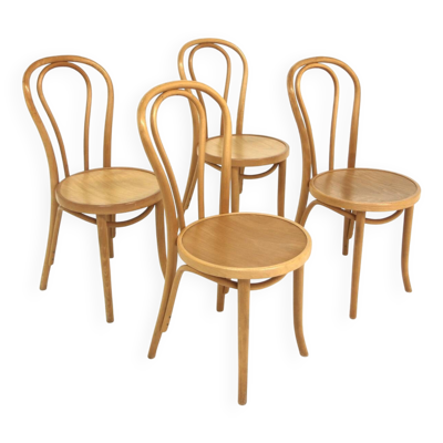 4 chaises scandinave en hêtre, Suède, 1970