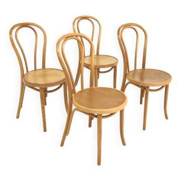 4 chaises scandinave en hêtre, Suède, 1970