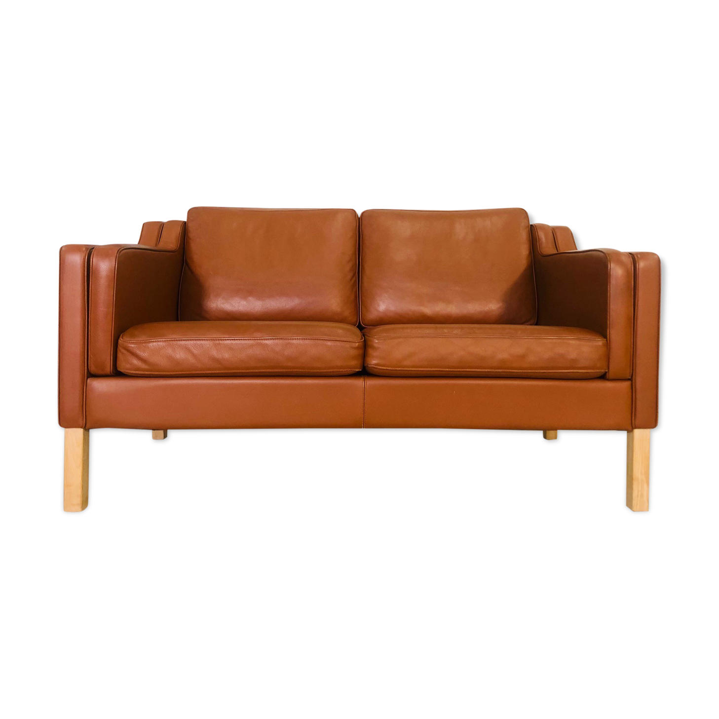 Sofa in cognac leather 1960