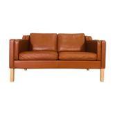 Sofa in cognac leather 1960