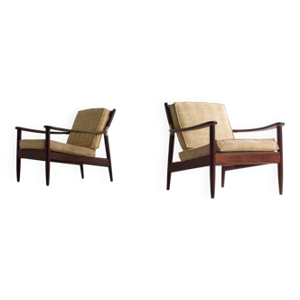 Ensemble de deux fauteuils lounge élégants du milieu du siècle, 1960