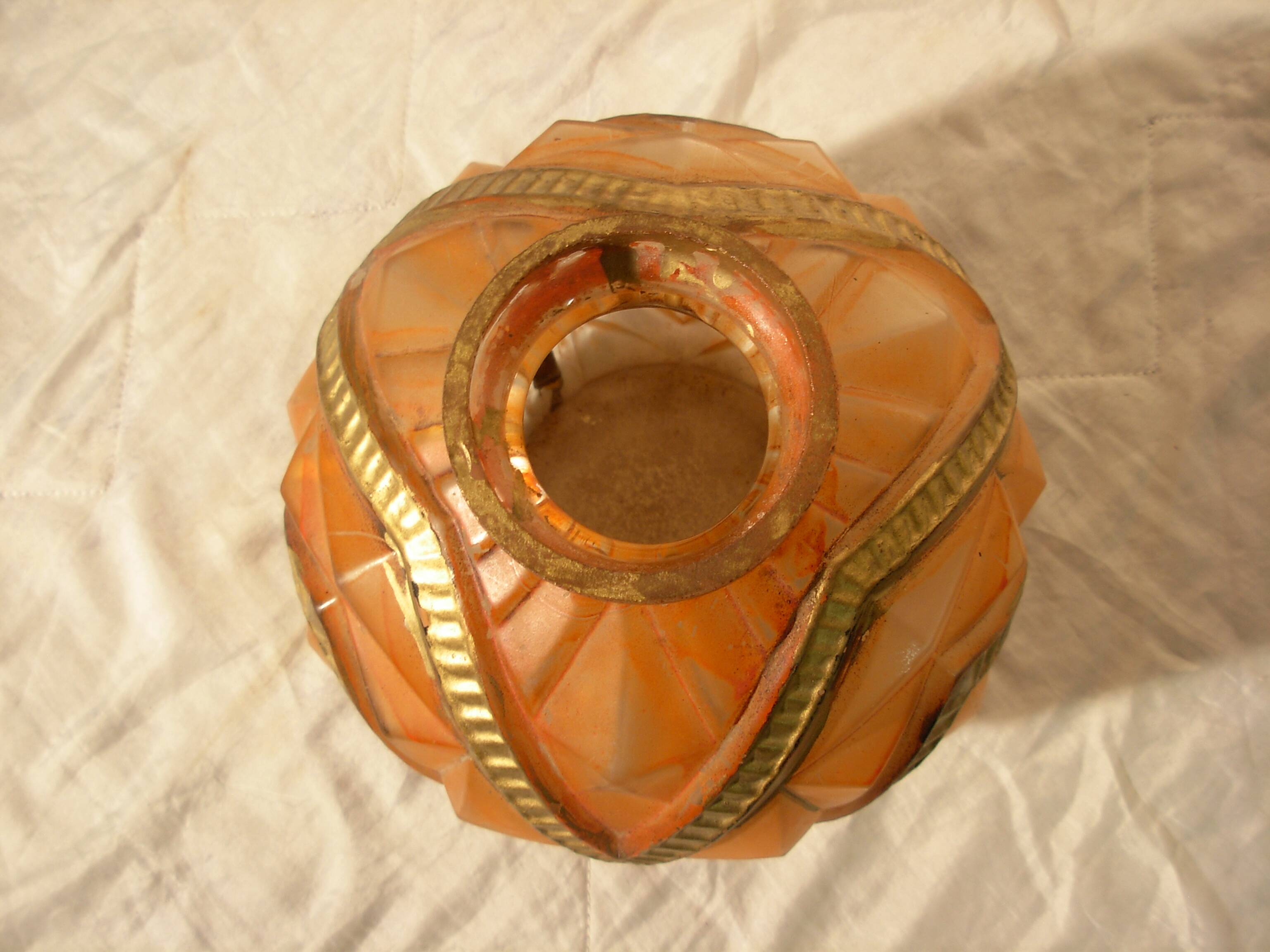 Art-deco ball vase "diamond points"