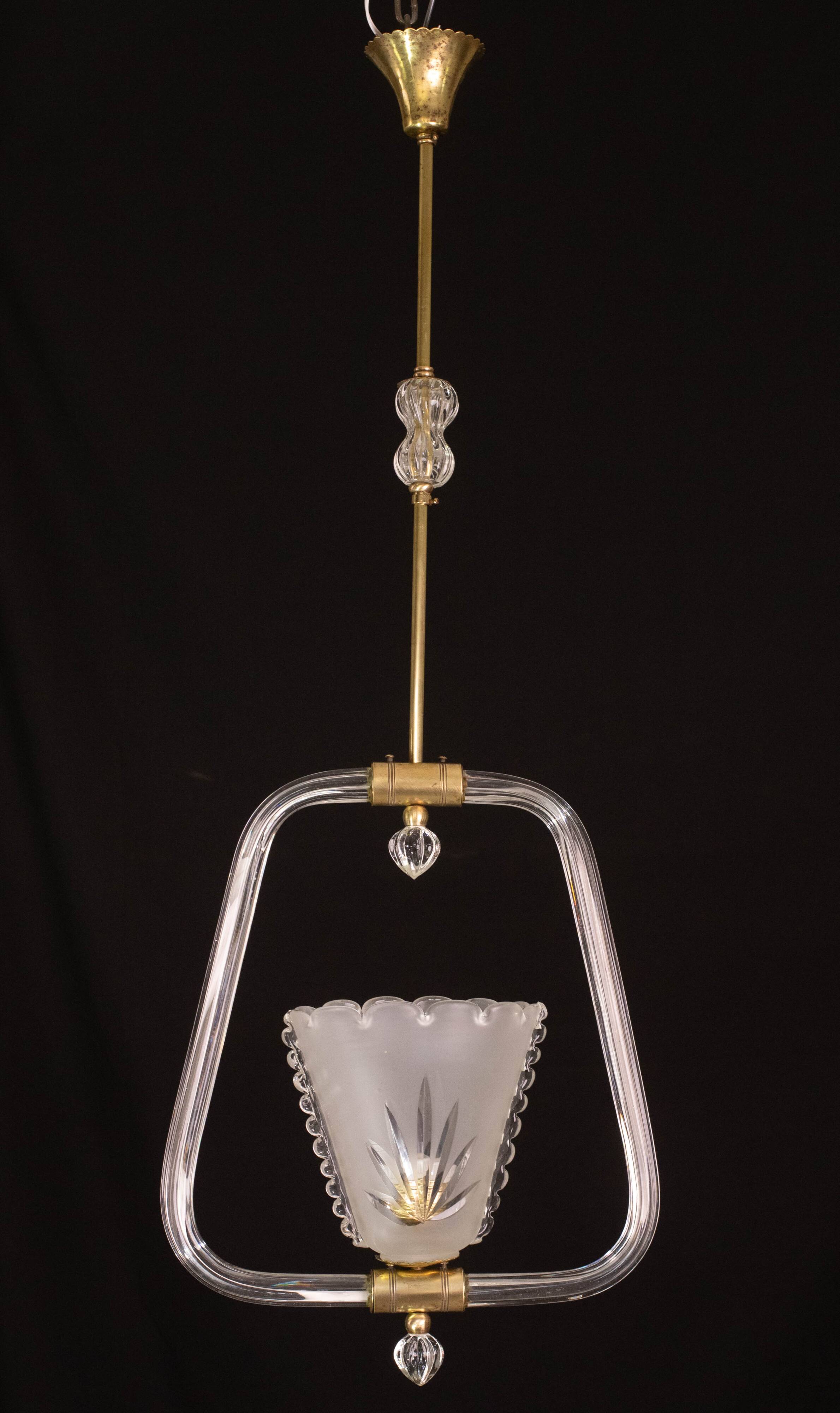 Charming Liberty Barovier and Toso Chandelier, 1940s