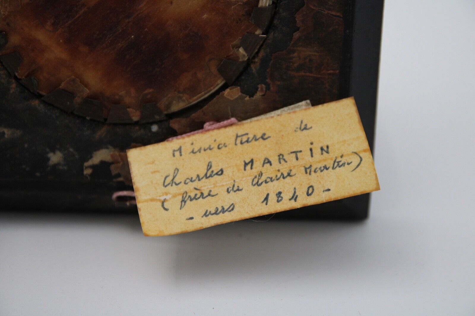 Miniature by p martin young child charles martin 1836 blackened frame
