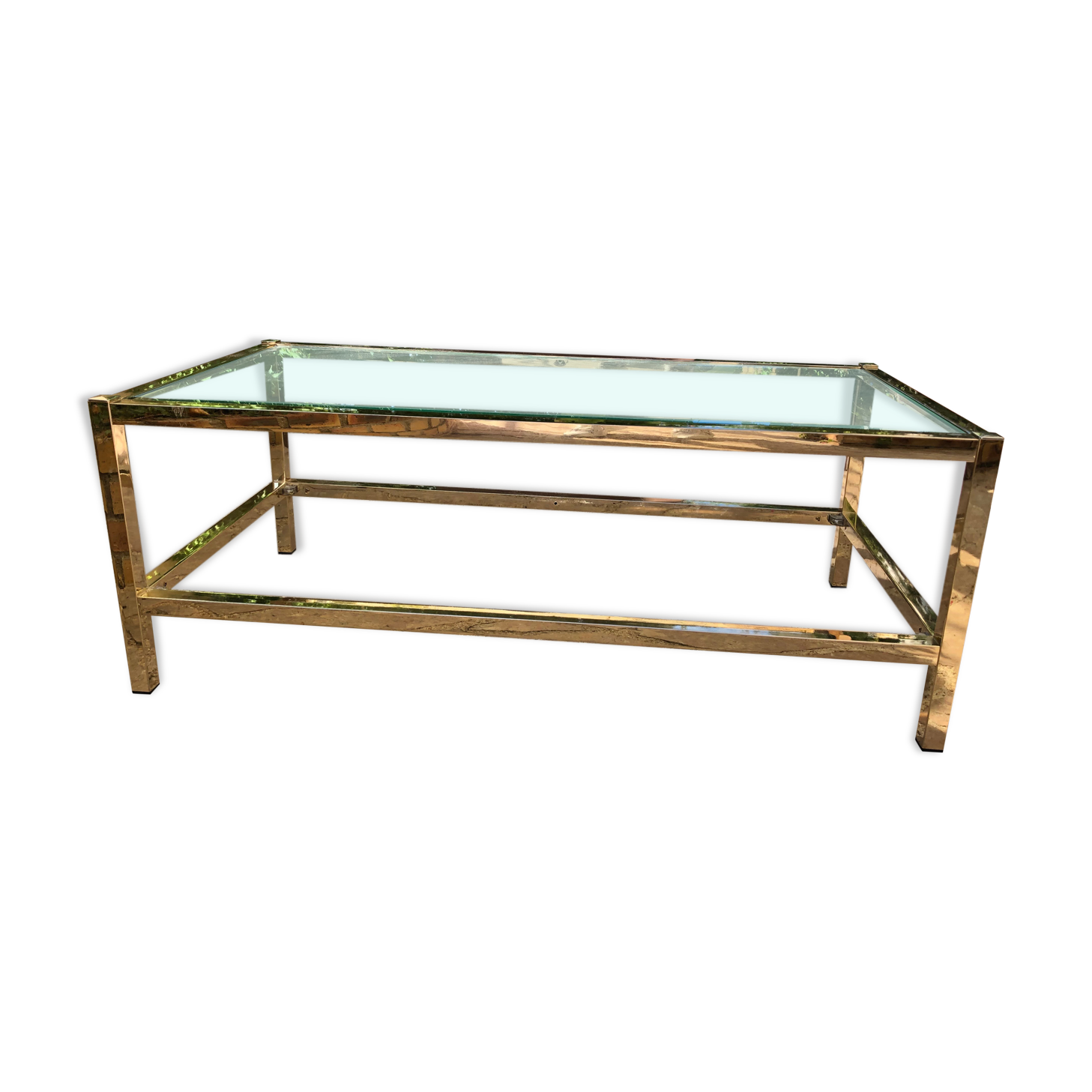 Gold metal coffee table