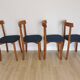 Set of 4 Calligaris Dining Chairs: Mid-Century Italian Design, Blue Fabric