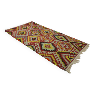 Area kilim rug ,vintage wool turkish handknotted kilim, 330 cmx174 cm rug