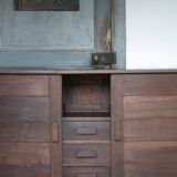 Enfilade Reconstruction René Gabriel. buffet bois vintage