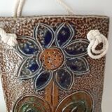 Stoneware ceramic wall soap dish by Jean Claude Monange