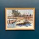 Original Mid Century Swedish Oil On Canvas – “Vinterdag” – Vintage & Framed
