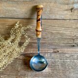 Stainless steel and bamboo ladle