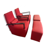 Pair of Rocking Armchairs & Ottoman Ligne Roset - Neo Model by Alban-Sébast