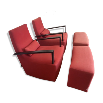 Paire Fauteuil Basculants & Ottoman Ligne Roset - Modèle Neo d'Alban-Sébast