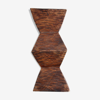 Bougeoir en bois façon colonne de Brancusi, années 60