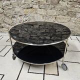 Strind vintage coffee table in black opal glass by Ehlen Johansson for Ikea