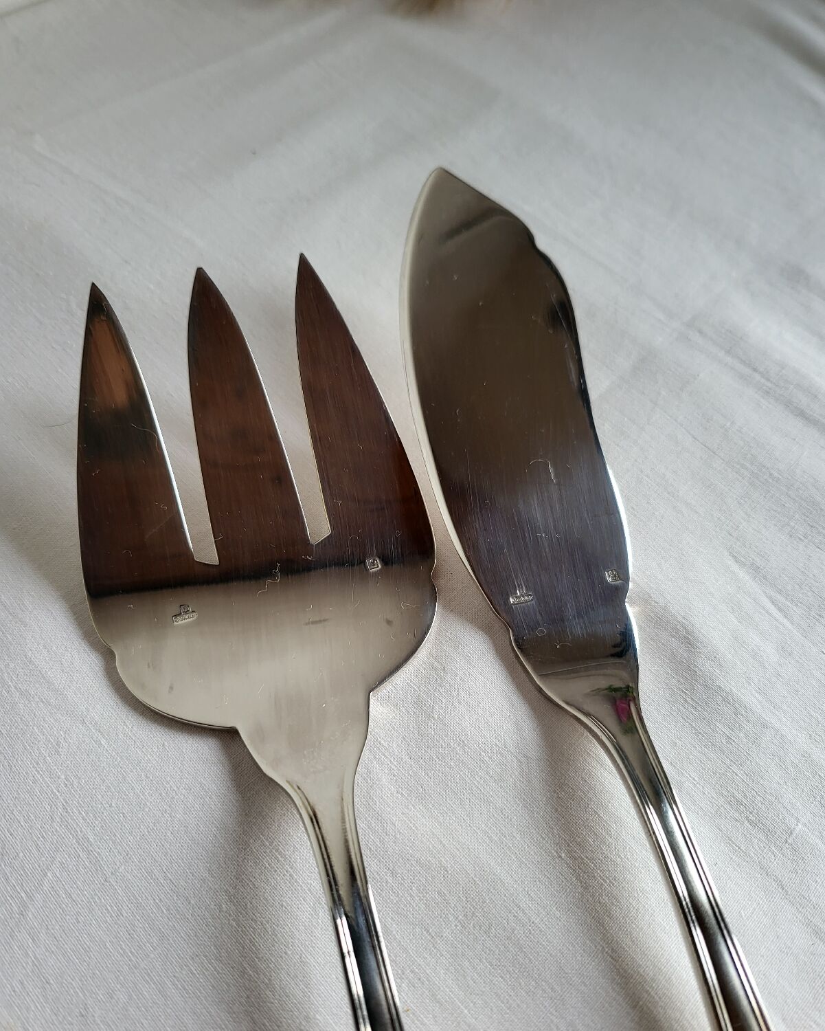 A Silver-Plated Fish Serving Set by Guildar