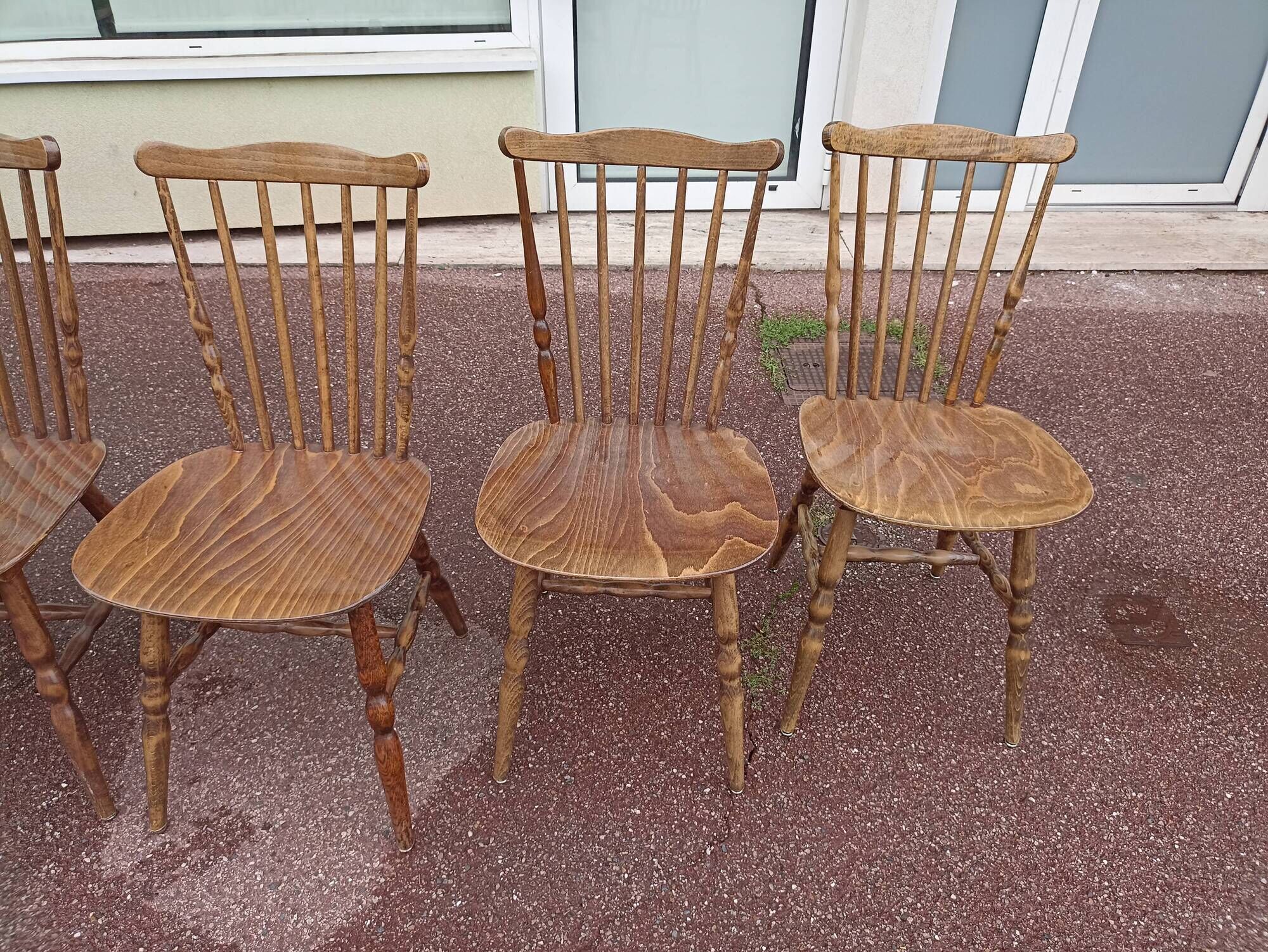 Set of 6 baumann tacoma bistro chairs - wood - vintage