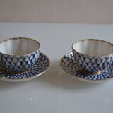 2 Russian Lemonosov porcelain tea cups