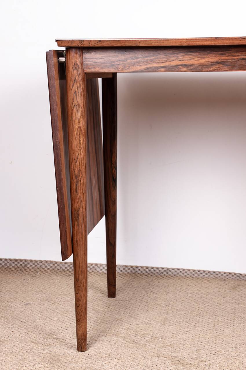 Danish extendable desk, Rosewood and Brass, model OS 51, Arne Vodder.