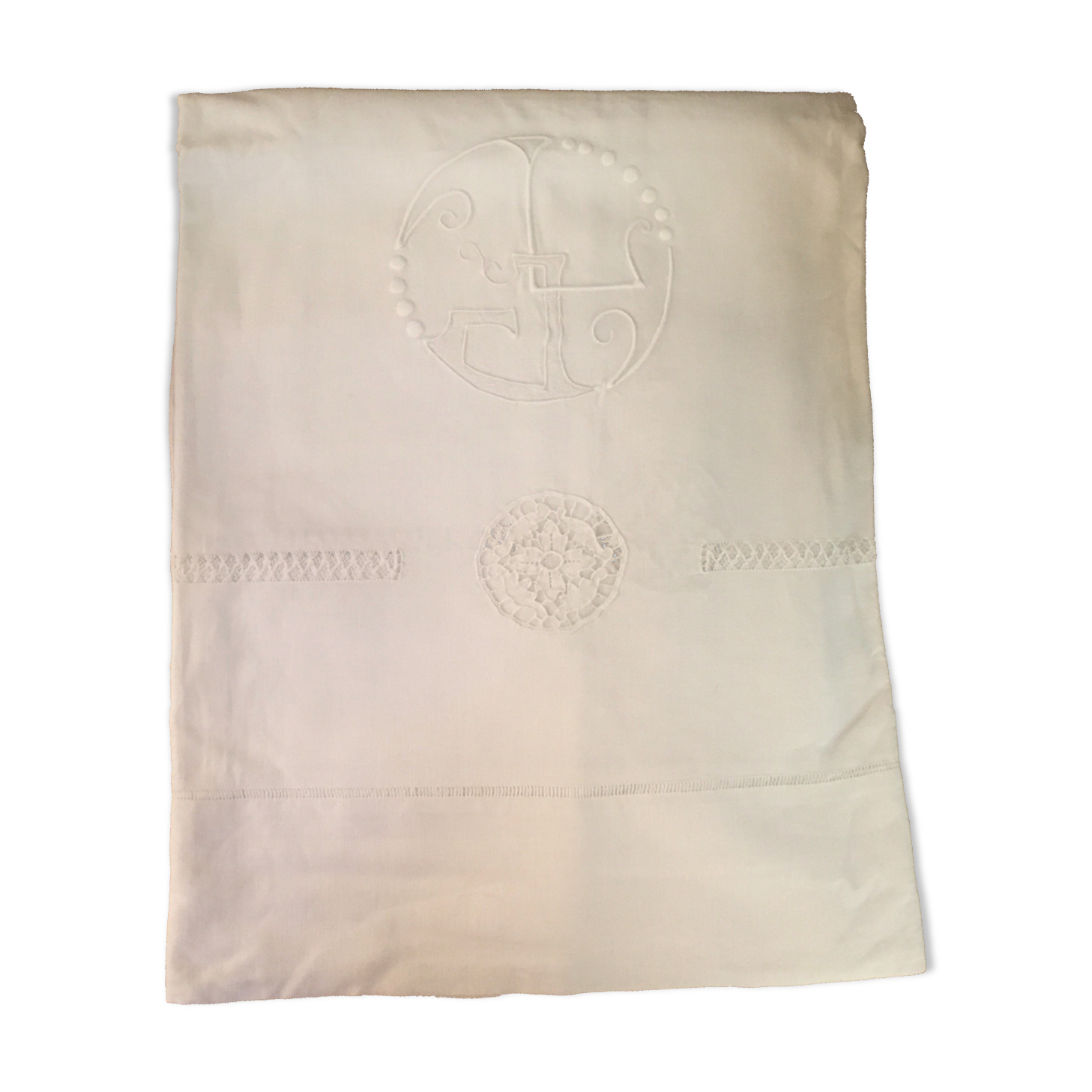 Antique embroidered sheet