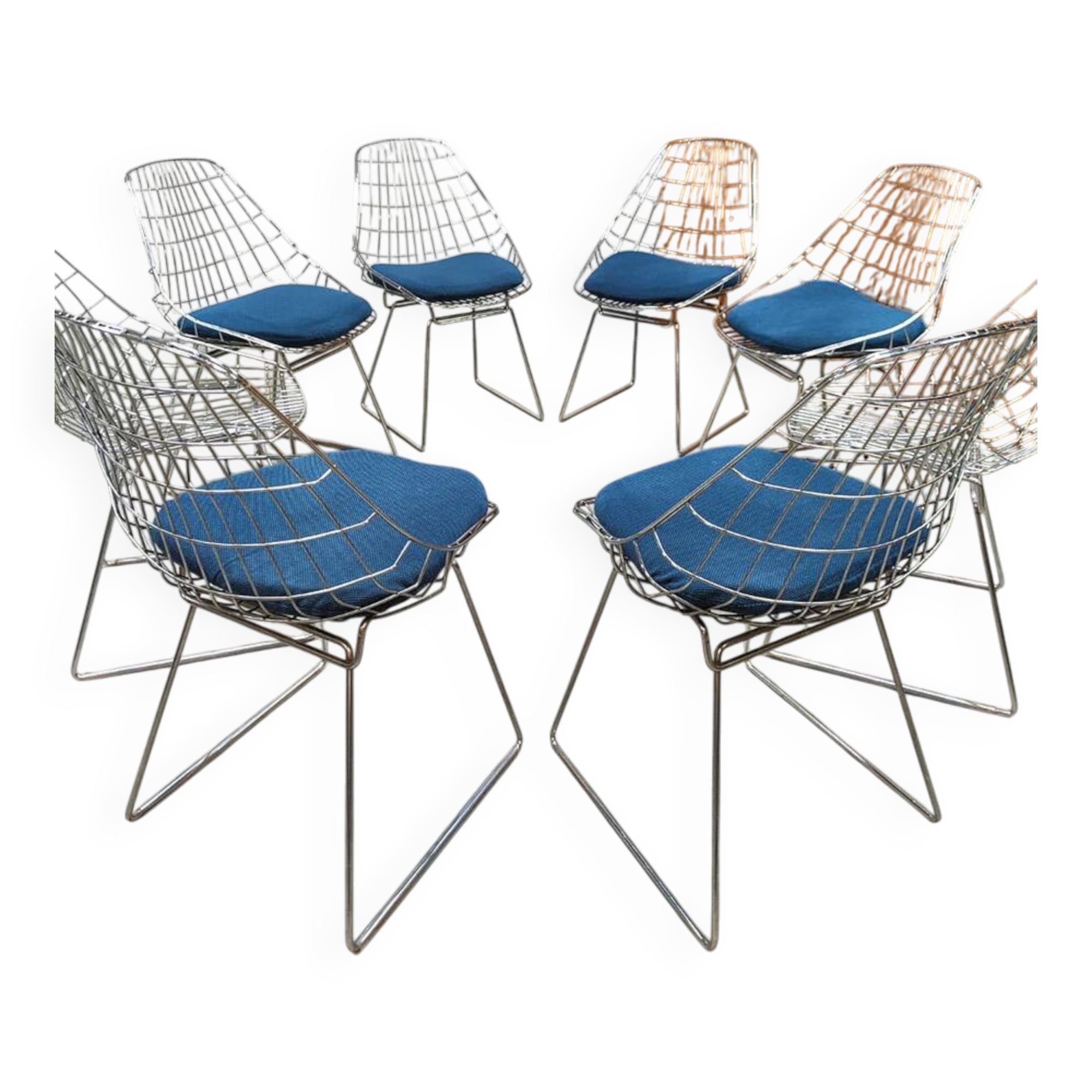 Vintage Dutch design Pastoe SM05 wire chairs Cees Braakman