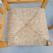 Dutch Modernist Art Deco Style Corner Chair in Oak and Rush, 1950s, Set of 2