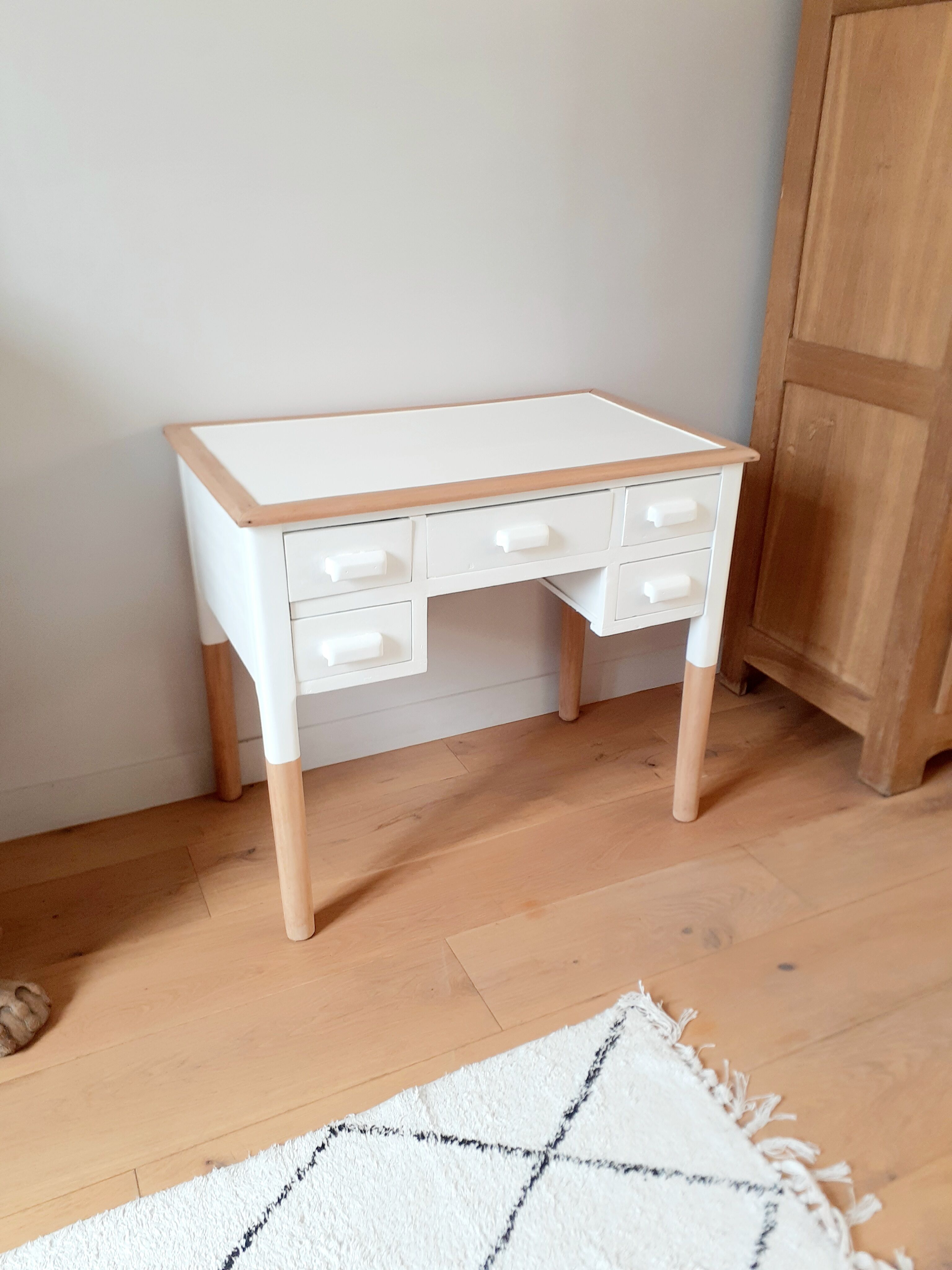 Wood and white desk