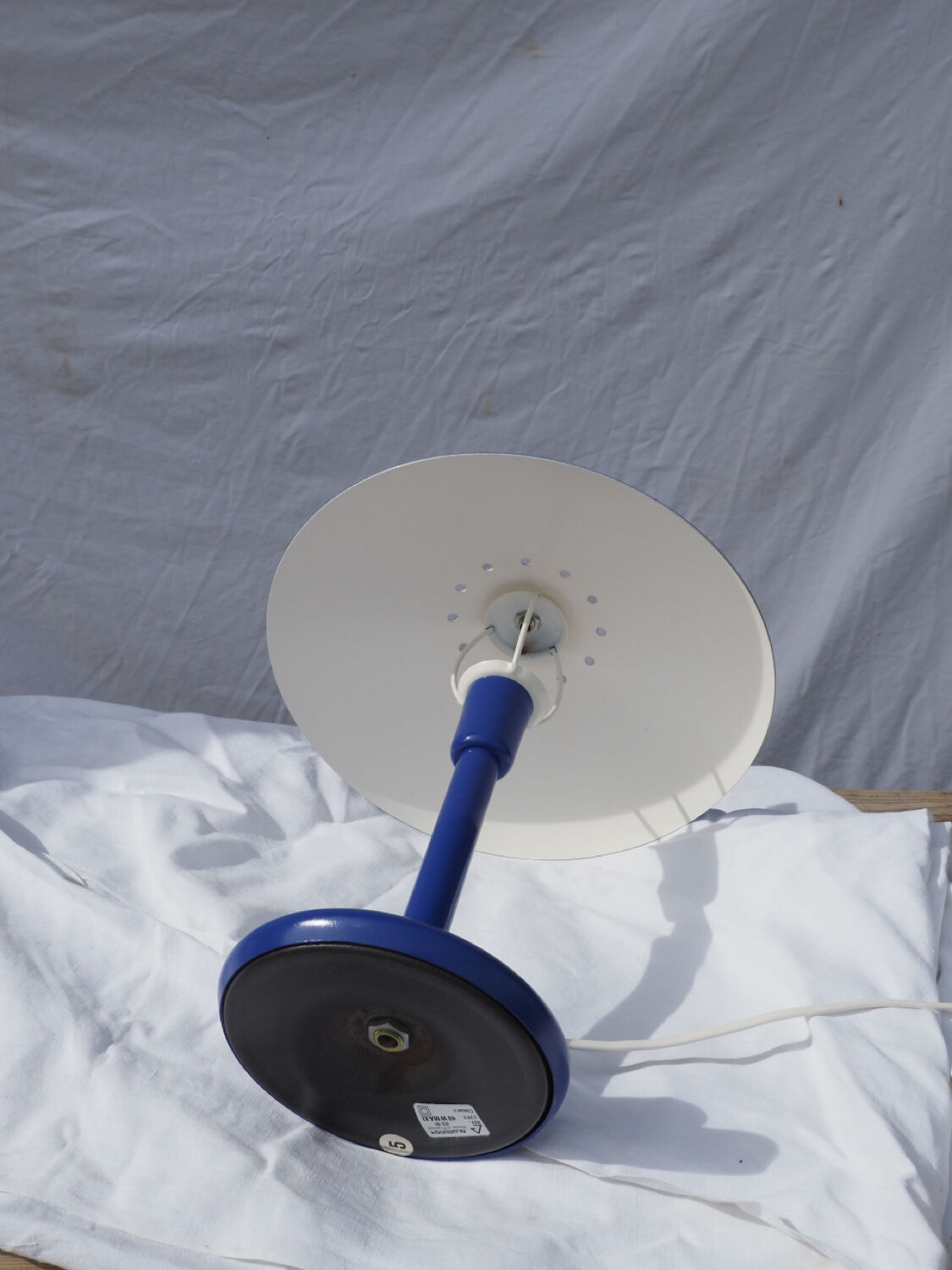 Blue table lamp Aluminor 1960-70