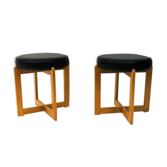 Scandinavian oak stools 1960