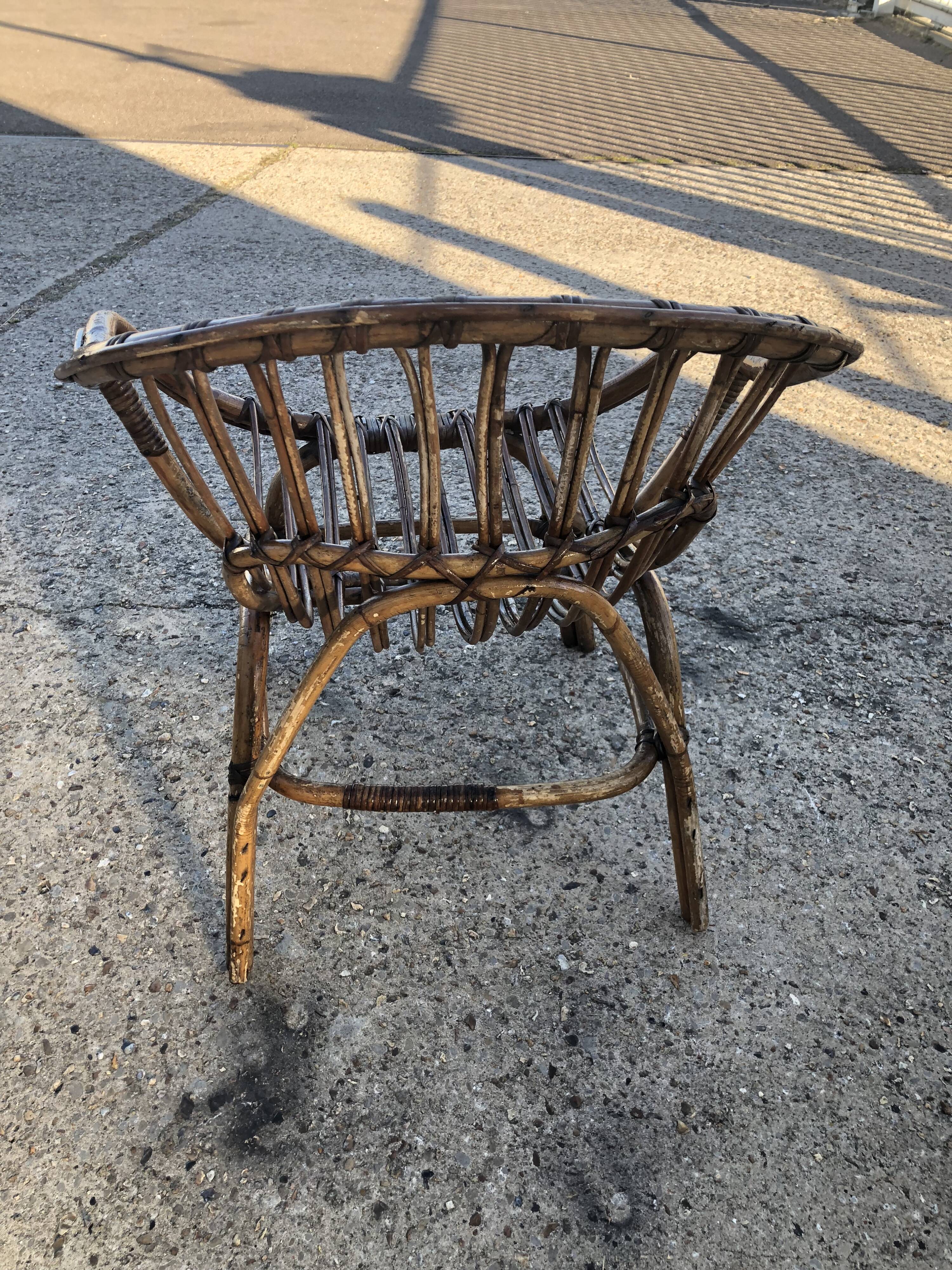 Vintage rattan armchair
