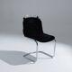 Chaise en velours noir, Gastone Rinaldi, 1970s