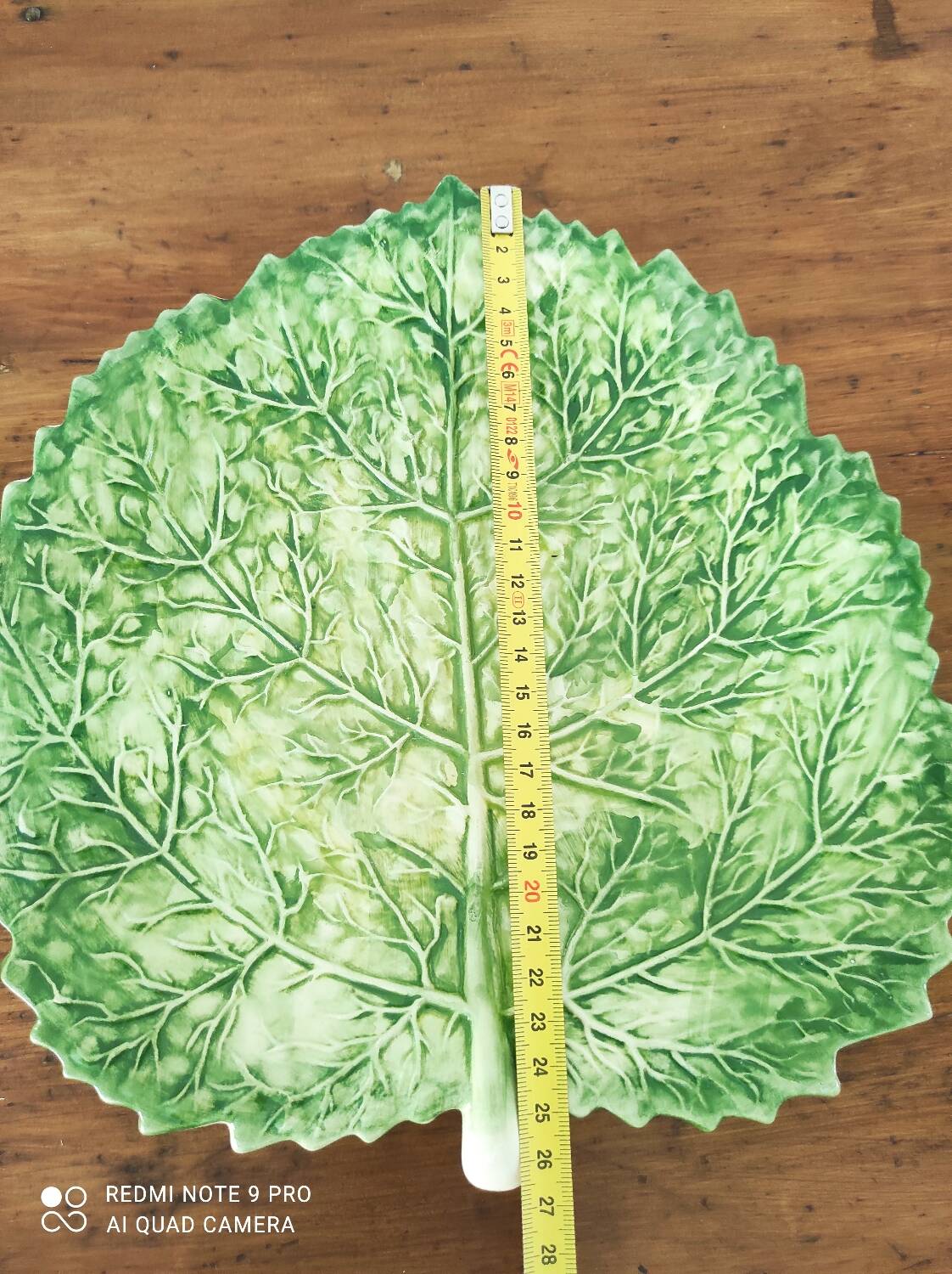 Assiette feuille de chou Barbotine
