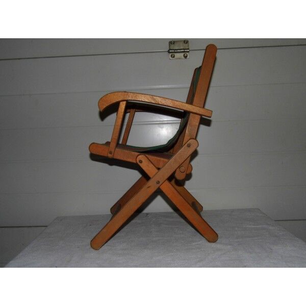 Child folding armchair in vintage wood