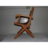 Child folding armchair in vintage wood