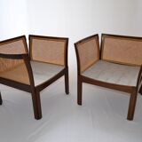 Paire de fauteuils en acajou modèle Plexus d’Illum Wikkelso pour C.F. Christensen à Silkeborg