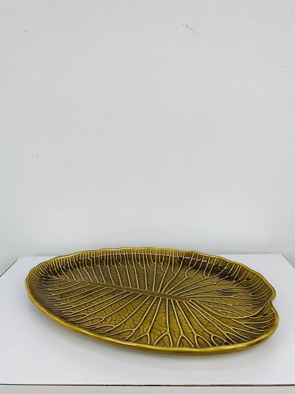 Plat Nénuphar Gien, céramique vintage