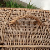 Old wicker basket chest storage