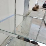 Designer chrome column display shelf - 1970s