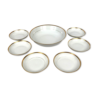 Dessert service or porcelain compote, Limoges Tharaud