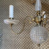 Glass and brass chandelier