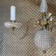 Lustre en verre et laiton