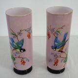 Pair of pink opaline vases from the 1920s