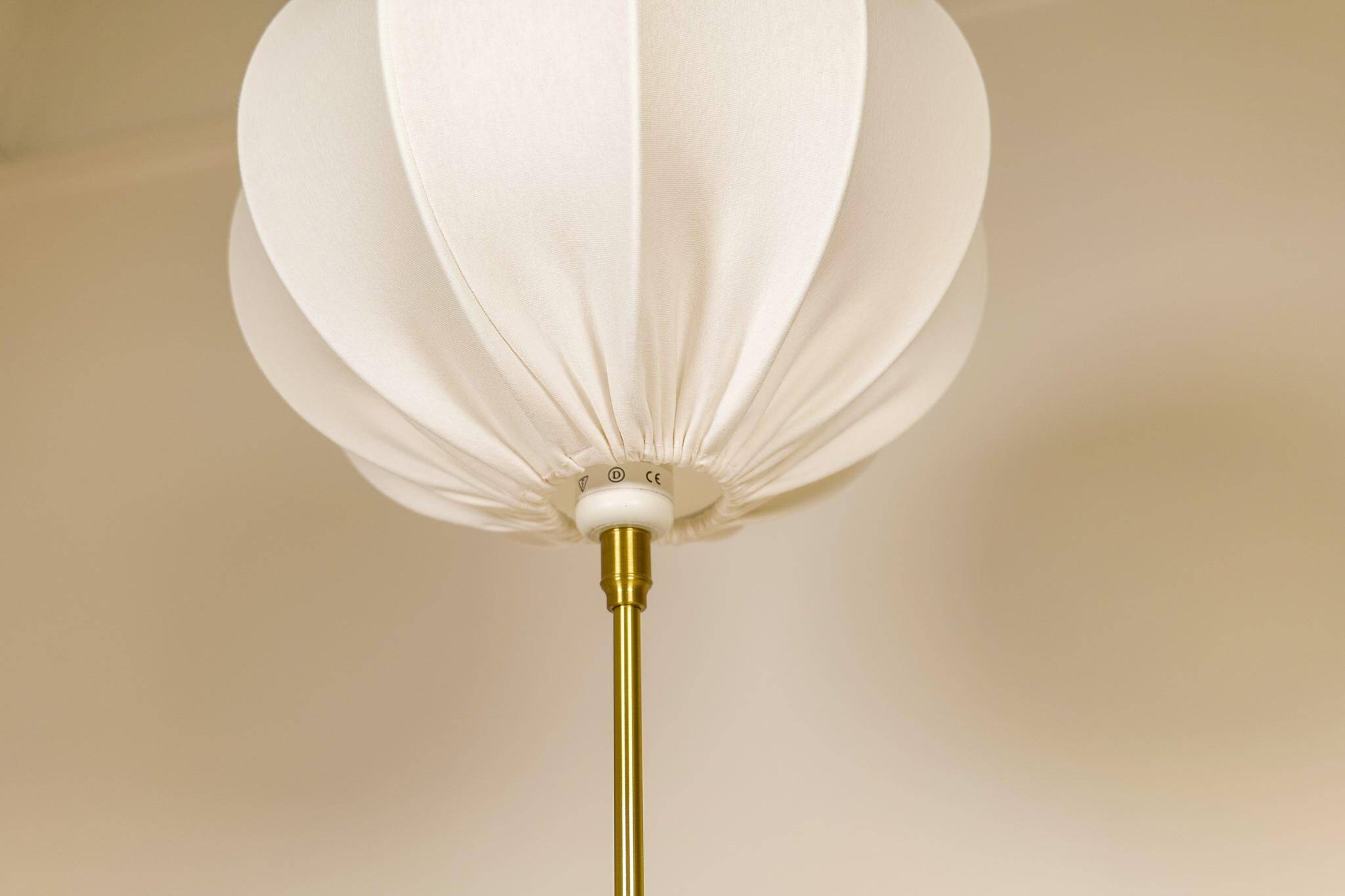 Large brass table lamp by Aage Petersen, for Le Klint, Denmark, 1970s.