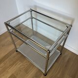 USM Haller Glass and Light Grey 1/2 Side Table