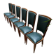 Green art deco chairs in skaï and wood