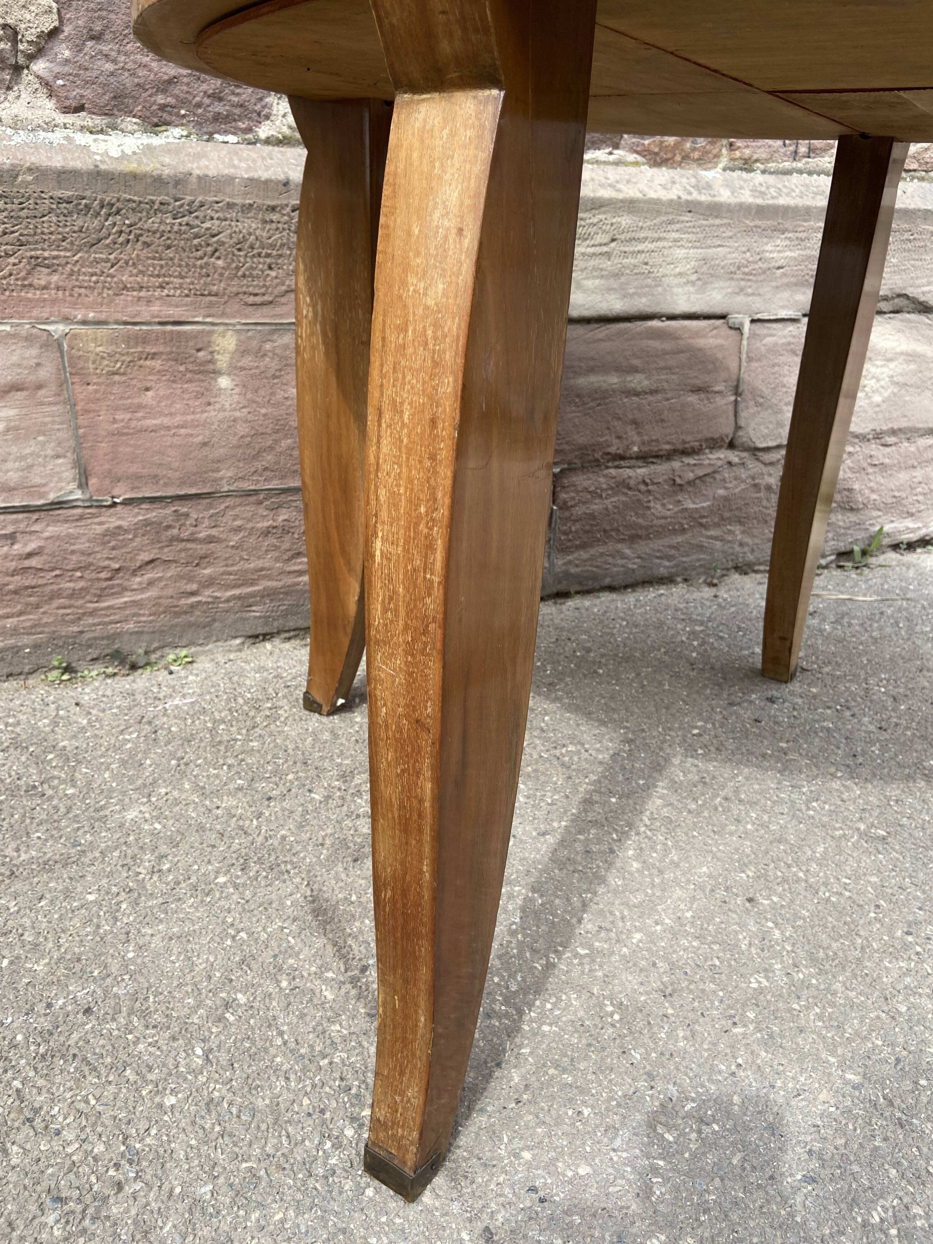 Art Deco pedestal table walnut 1950
