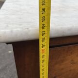 Antique 19th-century wooden chest of drawers with a marble top