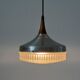 Crystal glass ceiling light with a metal frame and wood details, 1960s, Germany.