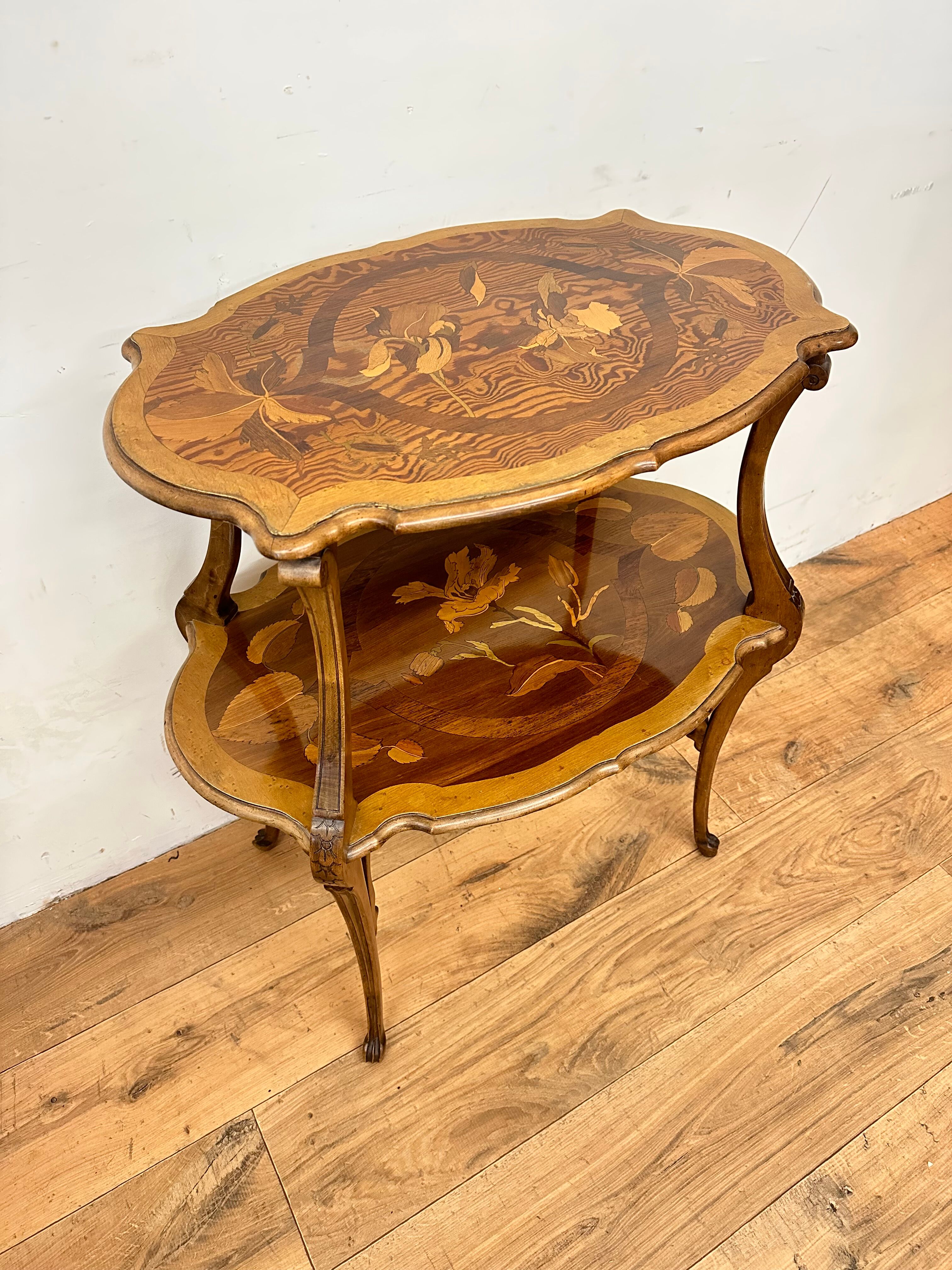 Double side table art nouveau tray