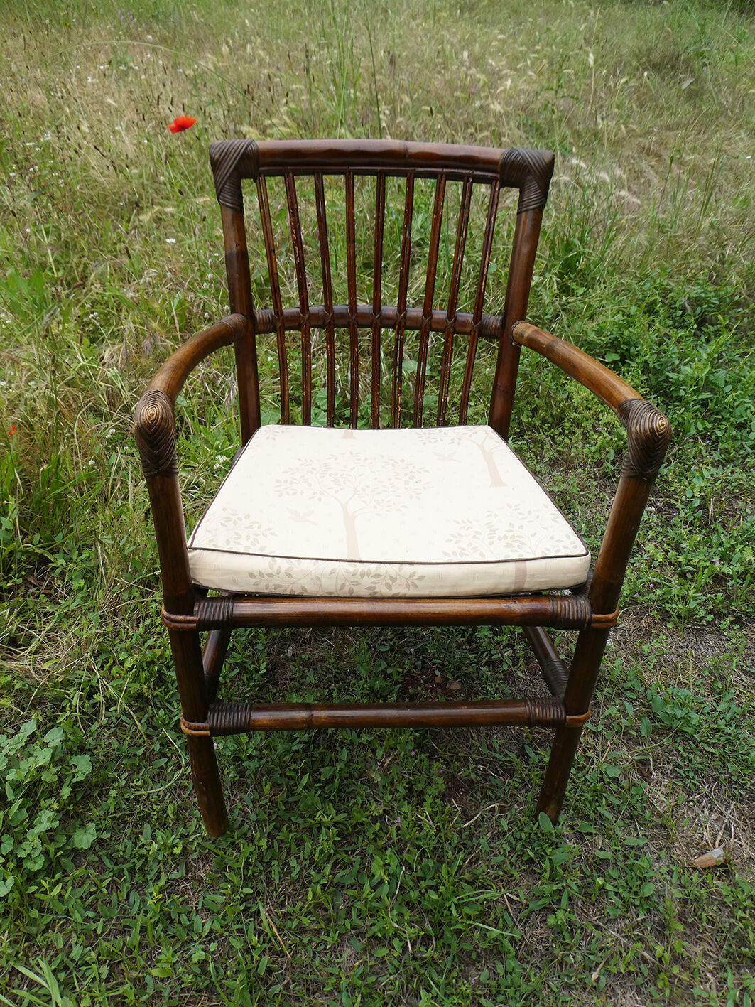 Vintage rattan and bamboo chair